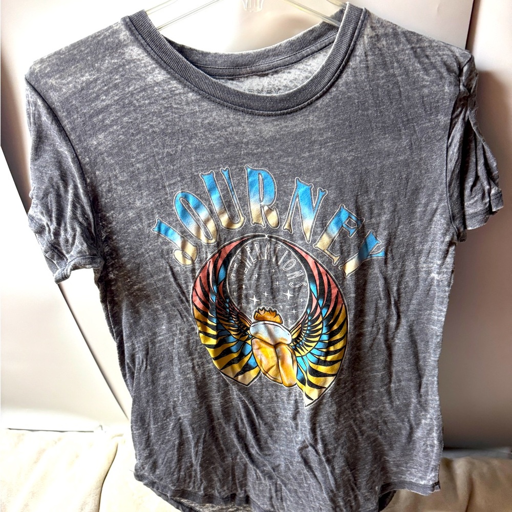 Journey Youth Top Size Medium Sheer Gray T-Shirt Generations Album Cover Graphic